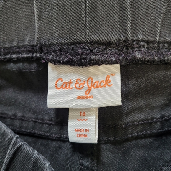 Bundle/Lot of 2 Girls Black Glitter Capri Pants and Black Jeans Size Girl's 16 - Picture 6 of 10